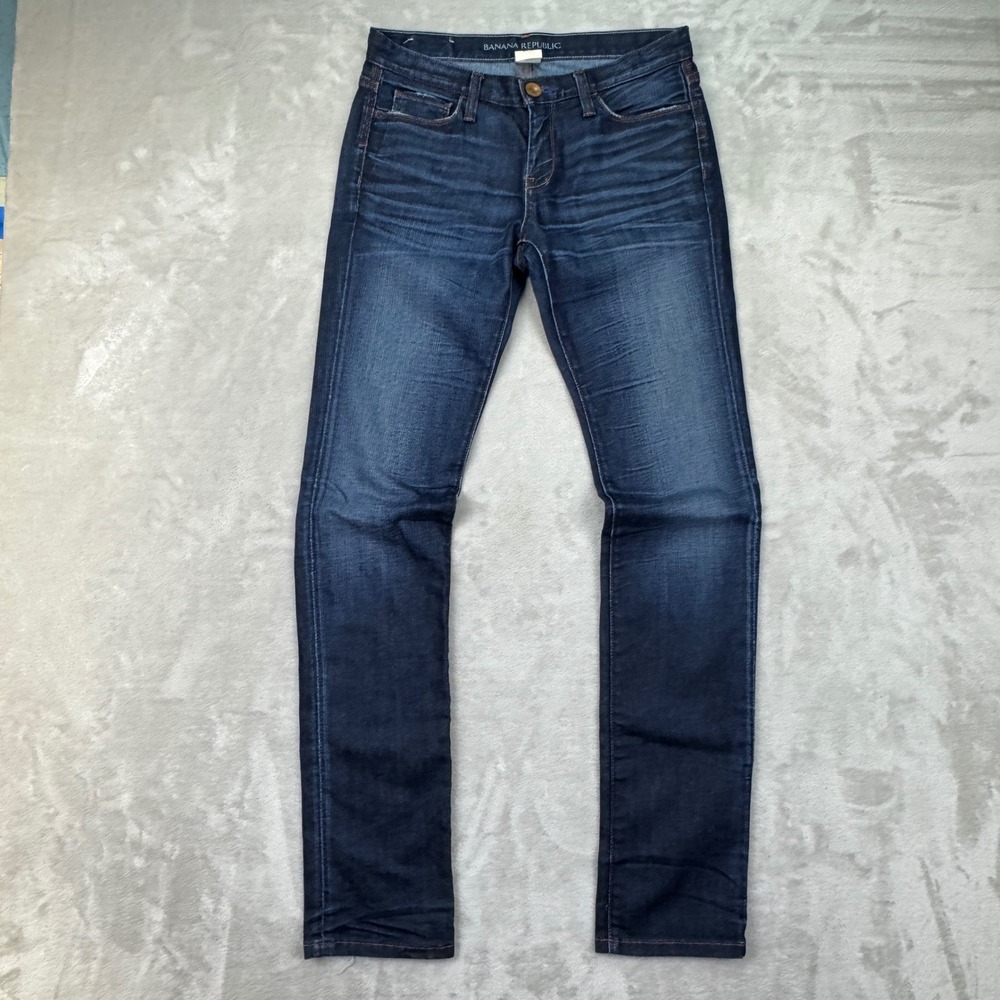 Banana Republic White Oak Cone Denim Skinny Jeans‎ Dark Wash Womens 28 (30x33)